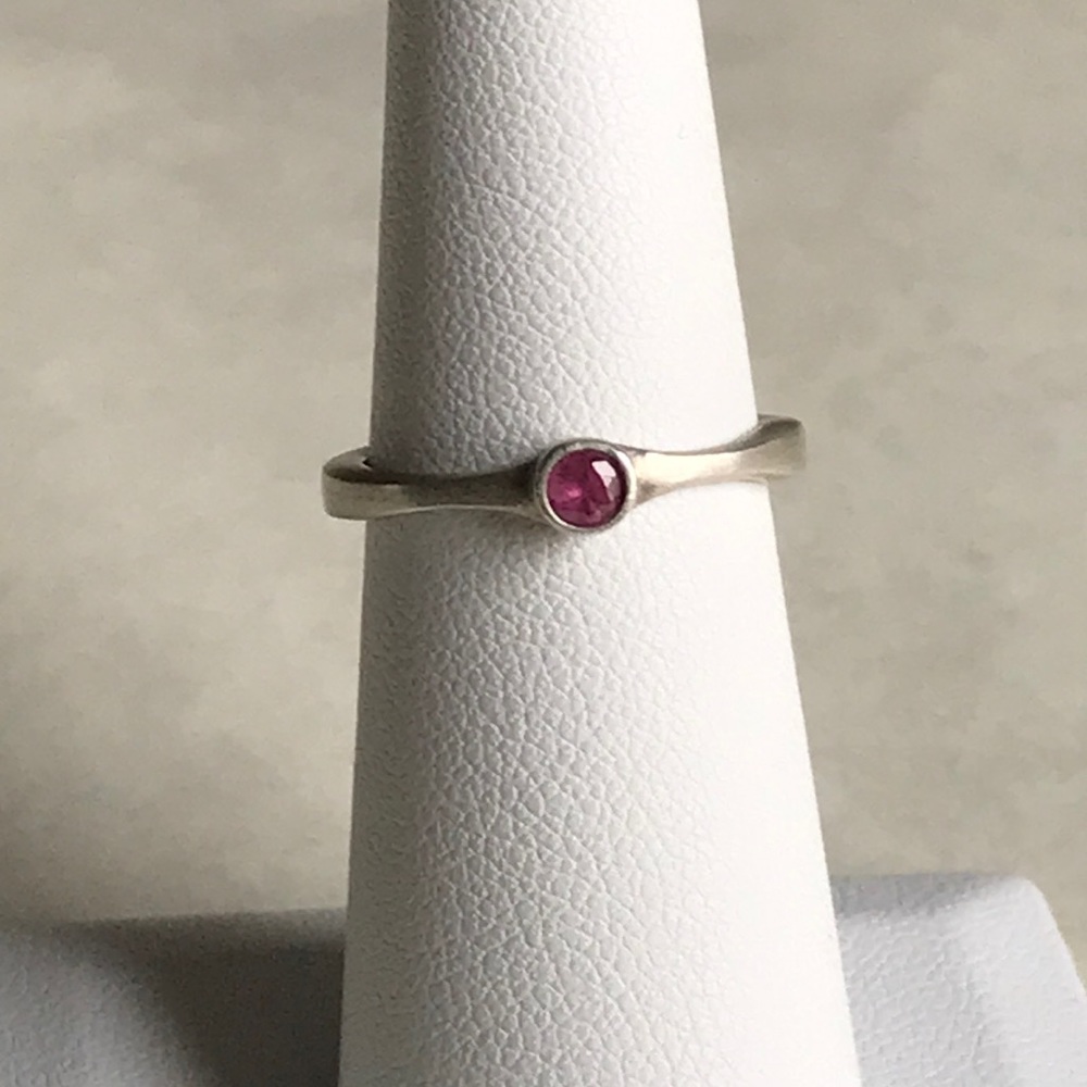 925 Ss Genuine Ruby Ring - image 1